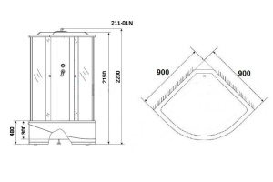 Душевая кабина Niagara  90x90 см (NG-211-01N) - 2