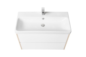 Тумба с раковиной Aquaton Сканди 90 белый - светлое дерево - 2