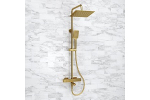 Душевая система WasserKraft 25 с термостатом золото матовый - 2