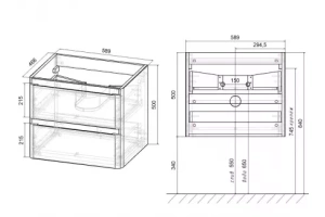 Тумба с раковиной Vincea Vico 60 светлое дерево - 2