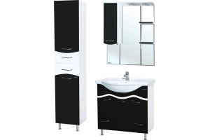 Зеркало-шкаф Bellezza Мари 85 L белый/черный - 2