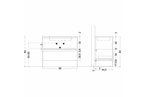 Консоль под раковину Armadi Art Loft 100 черный - 3