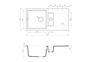 Мойка кухонная Omoikiri Sakaime 86-2-PL платина - 2