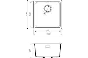 Мойка кухонная Omoikiri Kata 40-U-BL черная - 2