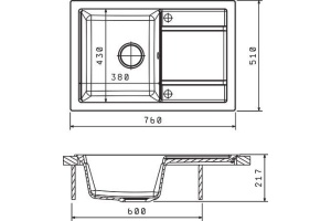 Мойка кухонная Florentina Липси 760 жасмин - 2