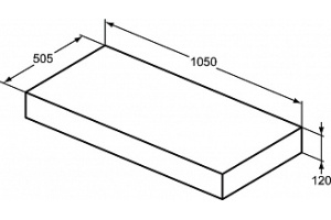Столешница Ideal Standard Adapto 105х50 белый, глянцевый (U8408WG) - 3