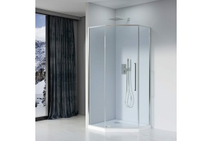 Душевой уголок Black&White Stellar Wind 100х100 хром стекло прозрачное - 2