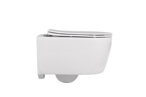 Унитаз подвесной Abber Bequem безободковый с сиденьем микролифт белый - 2