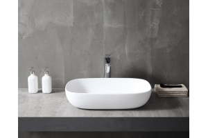 Раковина накладная Abber Stein 60х40 белый матовый - 3