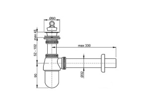 Сифон для раковины Alcaplast A421 с пластмассовой решеткой, выпуск 32 - 2
