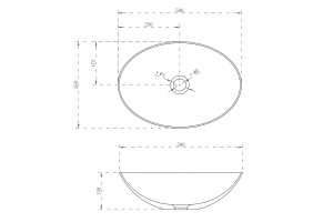 Раковина накладная Abber Stein 50х35 белый матовый - 3