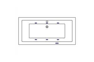 Акриловая ванна Whitecross Savia Duo 170х80 белая золото с гидромассажем - 2