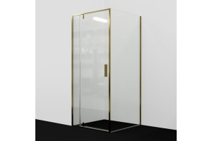 Душевой уголок Wasserkraft Aisch 90x90 профиль золото матовое стекло прозрачное