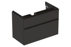 500.354.JK.1 Geberit Smyle Square Шкафчик под раковину с двумя выдвижными ящиками, для раковины 90 см, высота 61.7 см, темно-серый матовый