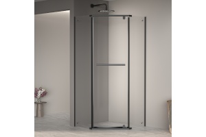 Душевой уголок RGW Passage 90х90 черный стекло прозрачное