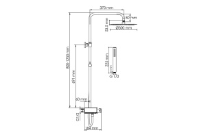 Душевая система WasserKraft 30 с термостатом черный матовый - хромоникель - 3