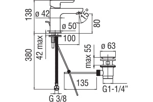 Смеситель для раковины Nobili ABC хром (AB87118/1CR) - 2