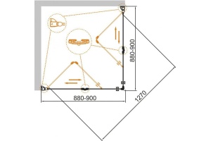 Душевой уголок Cezares Eco (ECO-O-AS-2-90-C-Cr) - 2