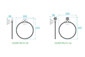 Полотенцедержатель Cezares OLIMP (OLIMP-RN-02-M) - 3