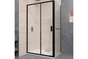 Душевой уголок RGW Passage PA-76-1B 180x80 профиль черный стекло прозрачное