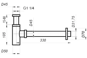 Сифон для раковины BelBagno черный, матовый (BB-SMT2-NERO) - 2
