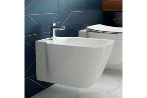 T297101 STRADA II Подвесное биде, с отверстием перелива, с керамической накладкой слива (T854601), с крепежом для полностью скрытого монтажа - 3