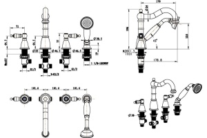 Смеситель Boheme Camelia 391 на борт ванны - 2