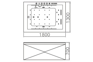 Акриловая ванна Gemy 180х130 с гидромассажем (G9259) - 3