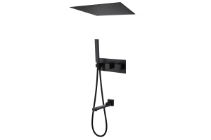 Душевой комплект Abber Daheim с термостатом черный матовый