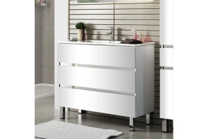 Тумба с раковиной Sanvit Кубэ-3 70 белый глянец