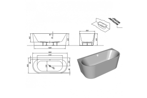 Акриловая ванна Kolpa San Dream 180х80 левая белая - 3