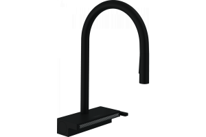 Кухонный смеситель Hansgrohe Aquno Select M81 однорычажный, 170, с вытяжным душем, 3jet, sBox, матовый черный 73831670