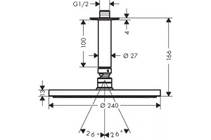 27620000 HG Raindance S 1jet 240 PowderRain верхний душ - 2