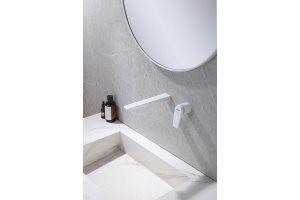 Смеситель для раковины встраиваемый Abber Zeitlos белый матовый - 2