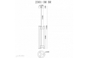 Подвесной светильник iLedex Rocks 2301-3M BR - 3