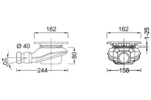 HORS COLLECTION Слив-перелив с гориз. выпуском 90 мм, Хром - 2