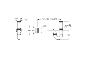 Сифон для раковины VitrA Sifon хром - 2