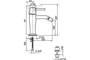 Смеситель Webert Opera moderna OE840102015 хром, для биде - 2