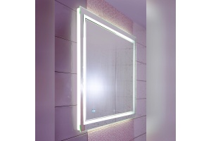 Зеркало Бриклаер Эстель-2 60 с подсветкой, с часами, сенсор на корпусе - 2