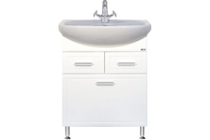 Тумба с раковиной Misty Стелла 65 белая глянцевая