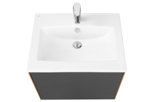 Тумба с раковиной Aquaton Сохо 60 серый-светлое дерево - 2