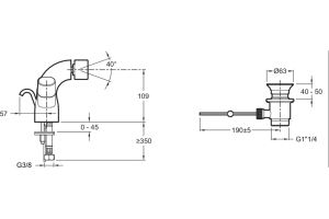 Смеситель Jacob Delafon Talan E10088RU-CP для биде - 2