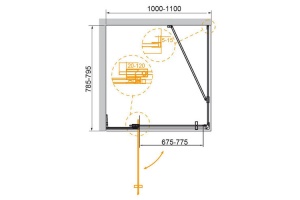 Душевой уголок Cezares Slider 100х70 черный (SLIDER-AH-1-100-70/80-GRIGIO-NERO) - 2