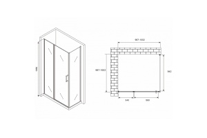 Душевой уголок Abber Sonnenstrand 100х100 хром стекло матовое - 2