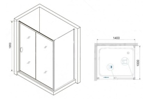 Душевой уголок RGW Passage PA-76 140х100 профиль хром стекло матовое - 3