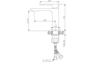 Смеситель Orange Lutz M04-021cr для раковины - 2