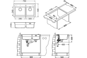 Мойка кухонная Alveus Atrox Granital 50 terra - 3