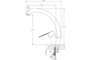 Смеситель для кухонной мойки Rossinka  хром (RS28-23) - 2
