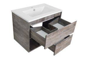 Тумба с раковиной Misty Темза 75 серое дерево - 2