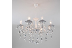 Подвесная люстра Eurosvet Veletta 10108/8 белый/прозрачный хрусталь Strotskis - 3